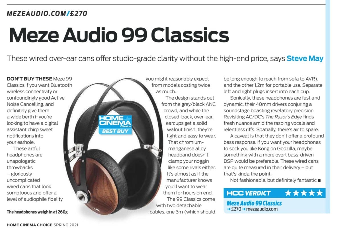 Home Cinema Choice Review - Meze Audio 99 Classics