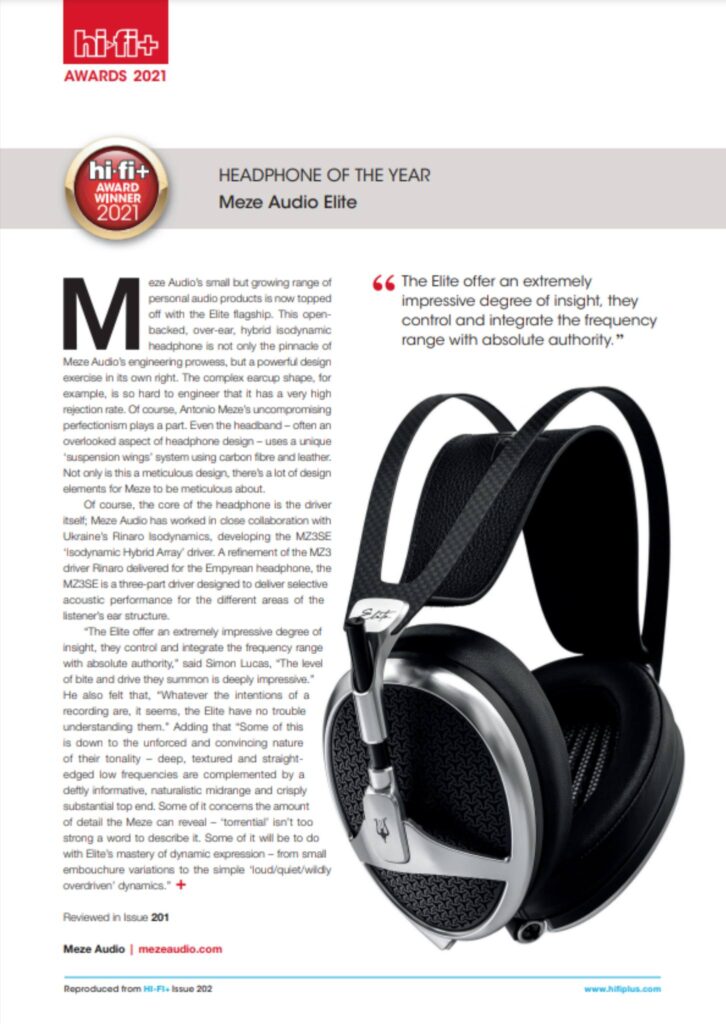 Meze Audio Elite - Hifi+ headphone of the year